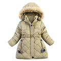 ASFGIMUJ Toddler Winter Jacket Grils Boys Letter Print Cute Coat Children Winter Jacket Coat Boy Jacket Warm Hooded Kids Clothes Coat girls Outerwear Jackets & Coats Coffee 3 Years-4 Years