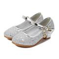 Esaierr Girls Flower Girl Princess Shoes Catwalk Performance Heels Shoes Wedding Party Dress Shoes Dance Flats for Toddler Kids