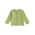 Baby Girls Boys Knitted Cardigan Solid Color V-Neck Button Sweater Coat Fall Winter Jacket