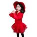 ASFGIMUJ Girls Sweater Girls With Baby Tulle Sweater Crochet Knitted Winter Dress Pullover Girls Dress&Skirt Knit Sweater Red 3 Years-4 Years