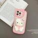 Kawaii Sanrio Hello Kitty Mirror Phone Case Iphone13/14Promax Mobile Phone Soft Case All Inclusive Transparent Durable Girl Gift