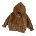 ASFGIMUJ Toddler Girl Sweater Baby Boys Girls Hooded Cardigan Sweater Cable Knit Button Closure Jacket Outwear Winter Coat Tops Clothes Knitted Cardigan Brown 2 Years-3 Years