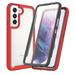 ELEHOLD Clear Case for Samsung Galaxy S24 with Built in Screen Protector Protective Front Case Rugged Clear Back Shell Shockproof Flexible Bumper Scratch-Resistant Non-Yellowing Case Red