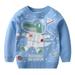 ASFGIMUJ Toddler Boy Sweater Boys Girls Winter Long Sleeve Cartoon Dinosaur Knit Sweater Warm Sweater For Children Clothes Knitted Sweater Blue 5 Years-6 Years