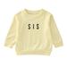 Toddler Sweatshirts Outfits Children Fall Letters Sis Simple Pullover Autumn Clothes Jacket Beige 18 Months-24 Months