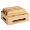Home Office Table Bamboo Mobile Phone Storage Rack Stand Charging Rack Storage Organizer