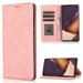 for Samsung Galaxy S24 Case PU Leather Case Vintage Wallet Case Book Folding Flip Case with Kickstand Card Holders Slots Magnetic Closure Protective Cover for Samsung Galaxy S24 Rosegold