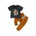 aturustex Baby Boys Halloween Outfit Pumpkin Print T-Shirt and Elastic Pants