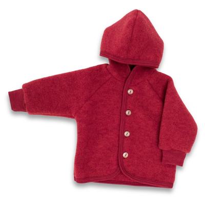 Engel - Kinder Kapuzenjacke mit Holzknöpfen - Wolljacke Gr 62/68 rot Image