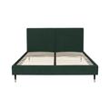 Lit avec matelas 2 places en velours vert forêt 160x200