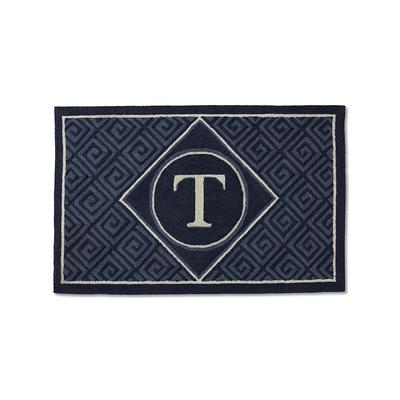 Greek Key Monogram Door Mat - Indigo, 30" x 48" Indigo, R - Frontgate