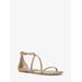 Michael Kors Polly Crocodile Embossed Leather Sandal Natural 9