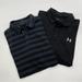 Under Armour Shirts | (2) Under Armour Men’s M Polos 1- Stripe Black/Gray 1- Solid Black Short | Color: Black | Size: M