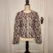 Anthropologie Jackets & Coats | Anthropologie Hei Hei Navy White Print Raw Hem Jacket Blazer | Color: Blue/White | Size: 8