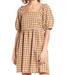 Madewell Dresses | Nwot Madewell Gingham Puff Sleeves Dress | Color: Green/Pink | Size: Xs