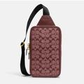 Coach Bags | Coach Men's Sullivan Crossbody Sling Pack Signature Burgundy Backpack Bag $398 | Color: Black/Red | Size: Os