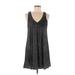 Everly Casual Dress - A-Line V Neck Sleeveless: Gray Dresses - Women's Size Medium