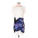 Chic by Jacob Casual Dress - Shift: Ivory Floral Dresses - Women's Size Medium
