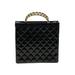 Chanel Leather Tote Bag: Quilted Black Print Bags