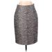 Ann Taylor Casual Pencil Skirt Knee Length: Silver Bottoms - Women's Size 4