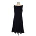 rsvp by TALBOTS Casual Dress - A-Line Boatneck Sleeveless: Black Print Dresses - Women's Size 4