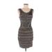 Gracia Casual Dress - Mini: Gray Grid Dresses - Women's Size Medium