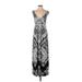 Apt. 9 Casual Dress - Maxi: Silver Damask Dresses - Women's Size X-Small