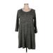 Gap Casual Dress - Mini Scoop Neck 3/4 sleeves: Gray Marled Dresses - Women's Size X-Large