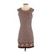 Alyn Paige Casual Dress - Sheath: Burgundy Jacquard Dresses - Women's Size Small