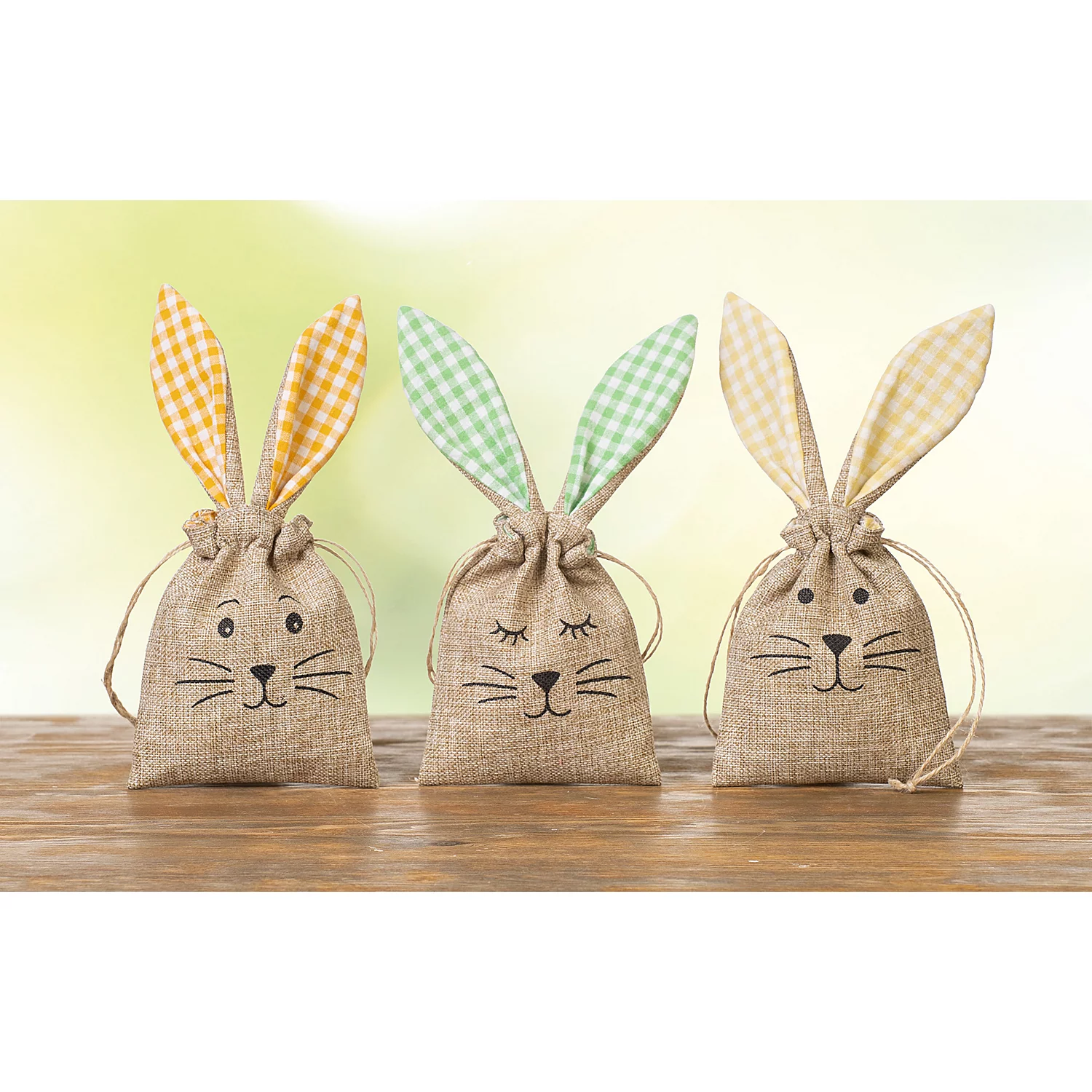Jute-Beutel Hase, 3 Stück Image