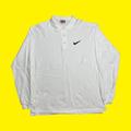 Nike Shirts | 90s Nike Swoosh Air Vintage White Long Sleeve Polo Essentials | Color: Black/White | Size: Xxl