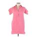 J.Crew Casual Dress - Shift Collared Short sleeves: Pink Print Dresses - Women's Size 2X-Small Petite