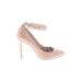 Steve Madden Heels: Pumps Stilleto Minimalist Tan Solid Shoes - Women's Size 7 1/2 - Almond Toe