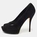 Gucci Shoes | Gucci Black Suede Platform Pumps Size 37 | Color: Black | Size: 37