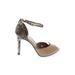 BCBGeneration Heels: Pumps Stilleto Boho Chic Tan Snake Print Shoes - Women's Size 9 - Open Toe