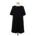 Uniqlo Casual Dress - Shift Crew Neck Short sleeves: Black Solid Dresses - Women's Size Medium