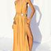 Free People Dresses | Free People Rizzo Dress Endless Summer Golden Maxi Dress M New | Color: Gold | Size: M