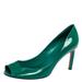 Gucci Shoes | Gucci Green Patent Leather Peep Toe Pumps Size 38 | Color: Green | Size: 38