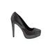 Jessica Simpson Heels: Pumps Platform Cocktail Party Black Print Shoes - Women's Size 7 1/2 - Round Toe