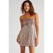 Free People Dresses | Free People Frida Ruffle Strapless Mini Dress Gold Sequins Size 12 | Color: Gold | Size: 12