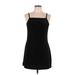 Love, Fire Casual Dress - Mini Square Sleeveless: Black Polka Dots Dresses - Women's Size Large