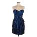 Max and Cleo Cocktail Dress - Party: Blue Damask Dresses - Women's Size 4
