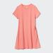 Women's Airism Cotton Short-Sleeve Mini Dress with Quick-Drying | Light Orange | Large | UNIQLO US
