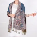 Écharpe en Jacquard de Cajou pour Femme Style Bohème Pashmina Chaud Long Châle Doux Wraps