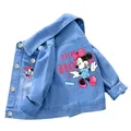 Veste en denim Minnie Mouse pour bébé garçon et fille manteau en coton pour enfant de 2 à 9 ans