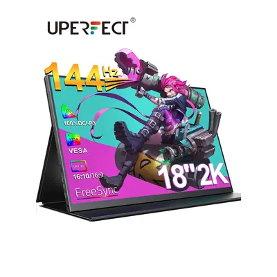 UPERFECT Moniteur portable 2K 144 Hz 18 pouces 100 % DCI-P3 FreeSync HDR 2560 x 1600 pour ordinateur