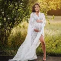 Robe Longue en Dentelle Style Boho pour Femme Enceinte Vêtements de Photographie