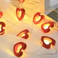 Guirxiété lumineuse coeur en bois pour la Saint-Valentin lumière dégradée lampe de confrontation