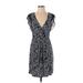 Juicy Couture Casual Dress - Wrap: Blue Floral Motif Dresses - Women's Size Small