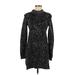 Pam & Gela Casual Dress - Mini Mock Long sleeves: Black Dresses - Women's Size Medium